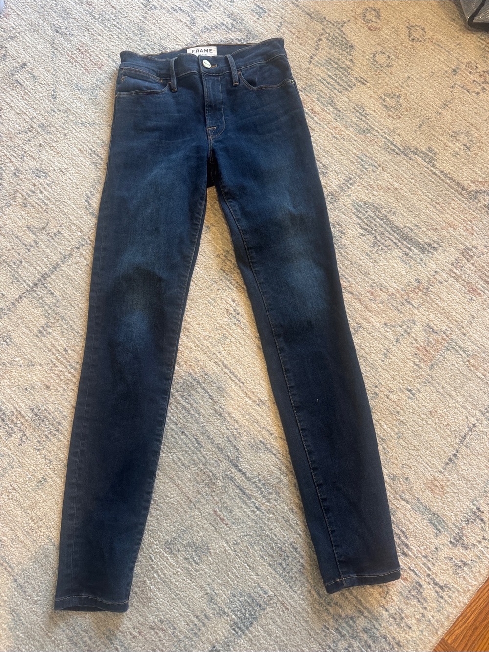 Frame Denim le high skinny Deep Indigo High-Rise Skinny Jeans
